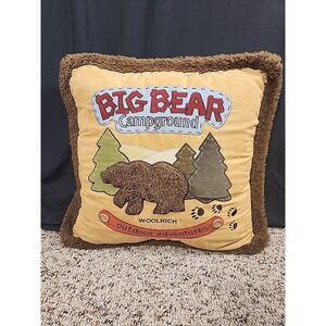 Woolrich big Bear playground Outdoor Adventures Appliqué embellished pillow-18"